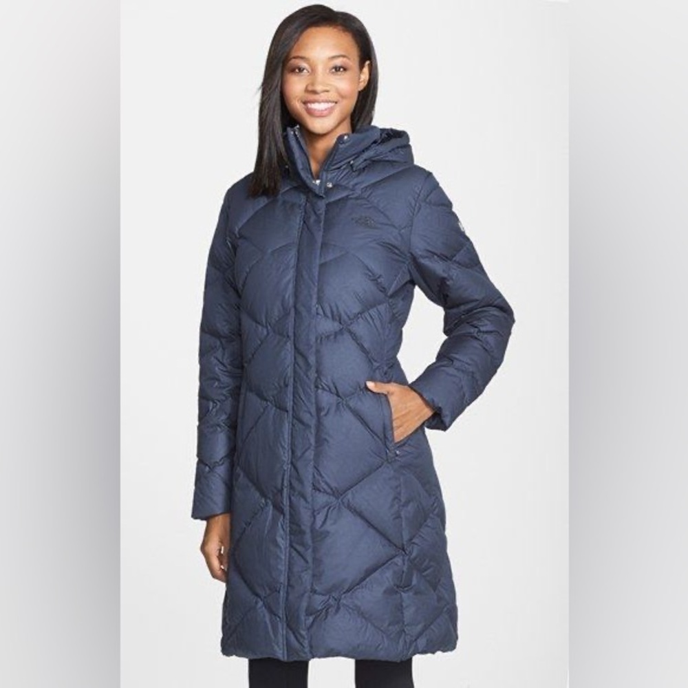 The North Face Miss Metro Long Puffy Jacket Dark Navy Blue